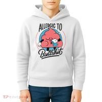 Allergic To Bullshit Funny Kids Hoodie thumb 4
