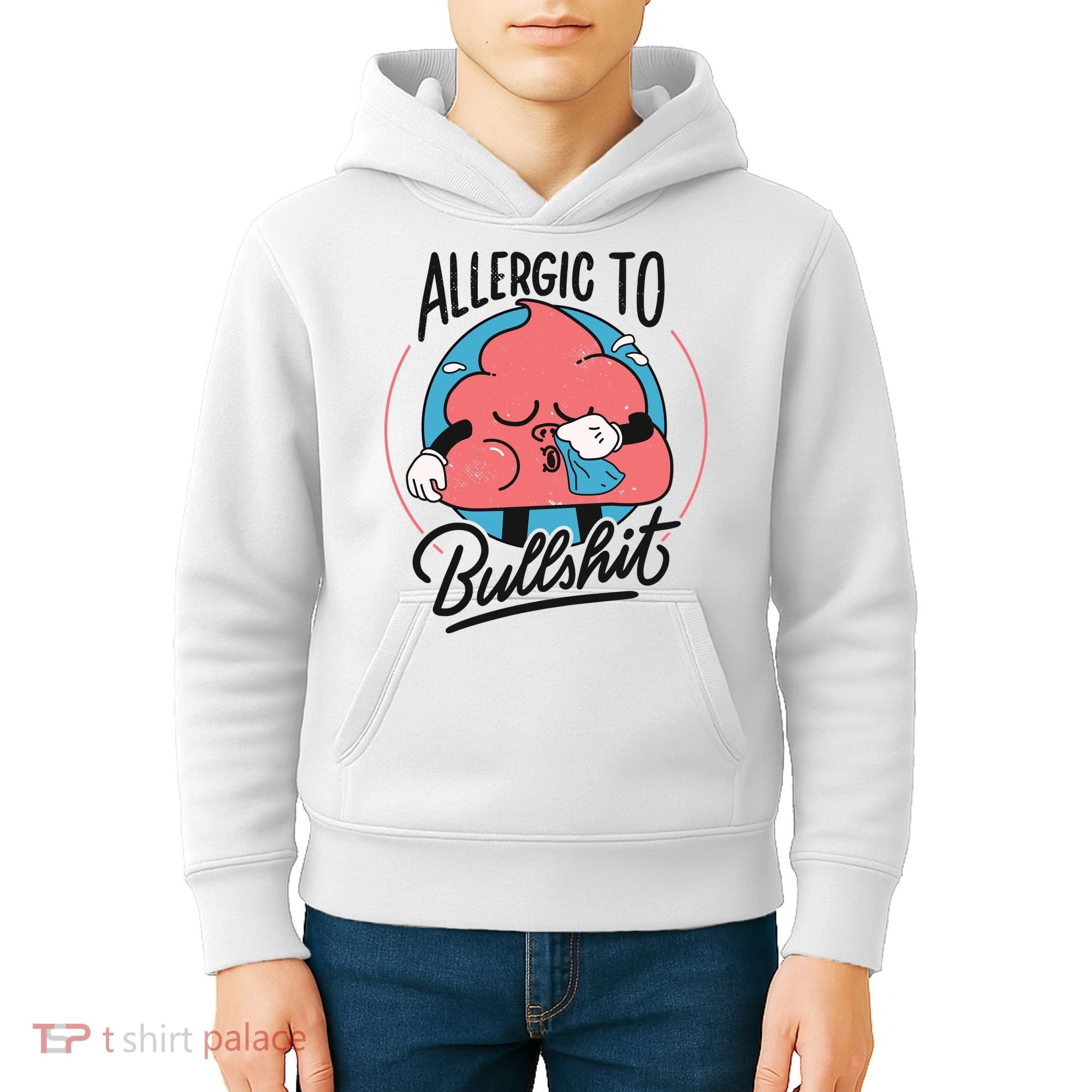 Allergic To Bullshit Funny Kids Hoodie