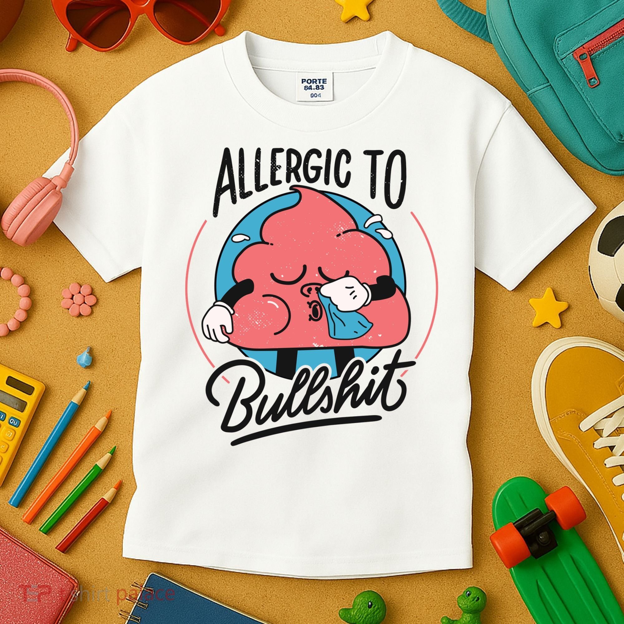 Allergic To Bullshit Funny Kids T-Shirt