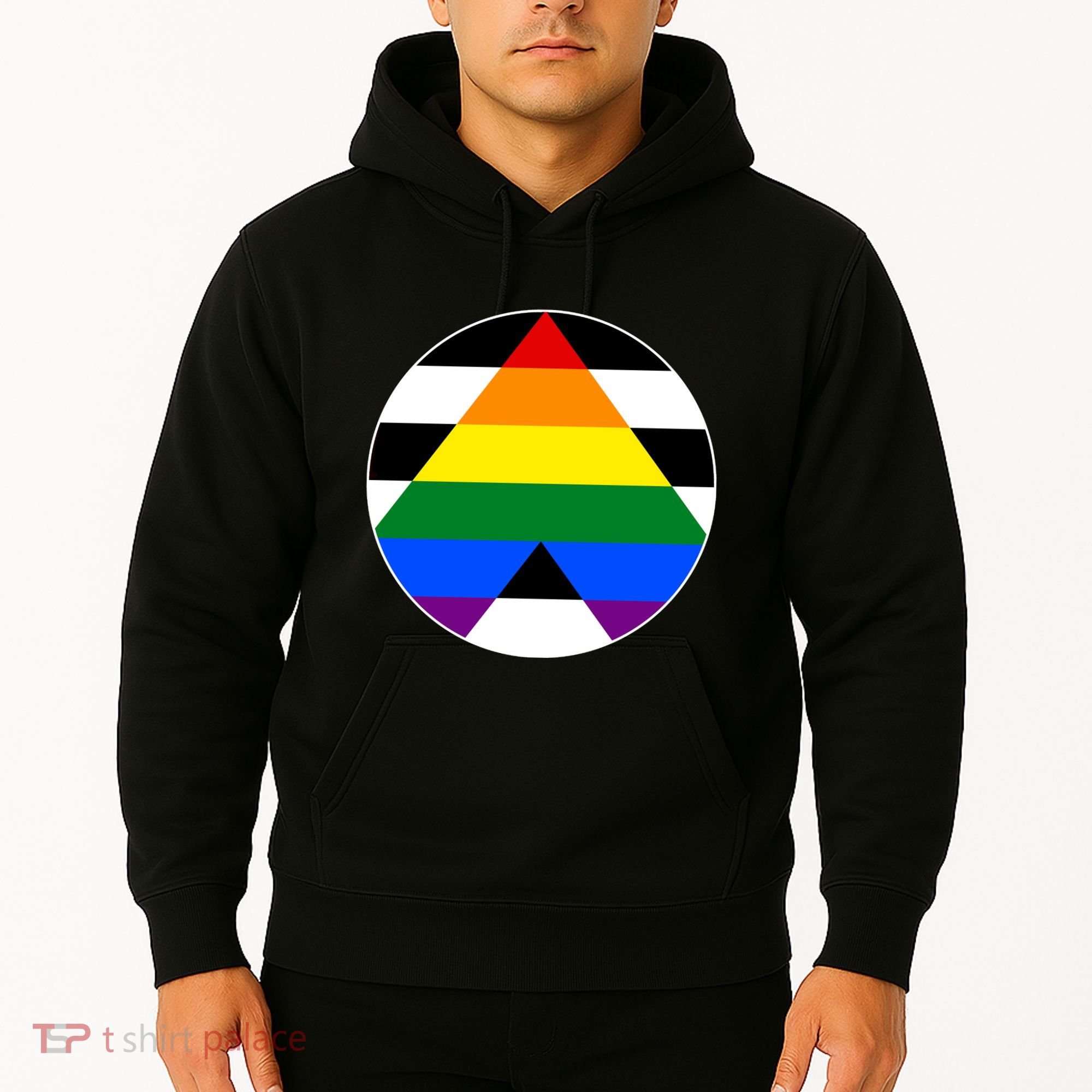Ally Flag Circle Pyramid Pride Hoodie