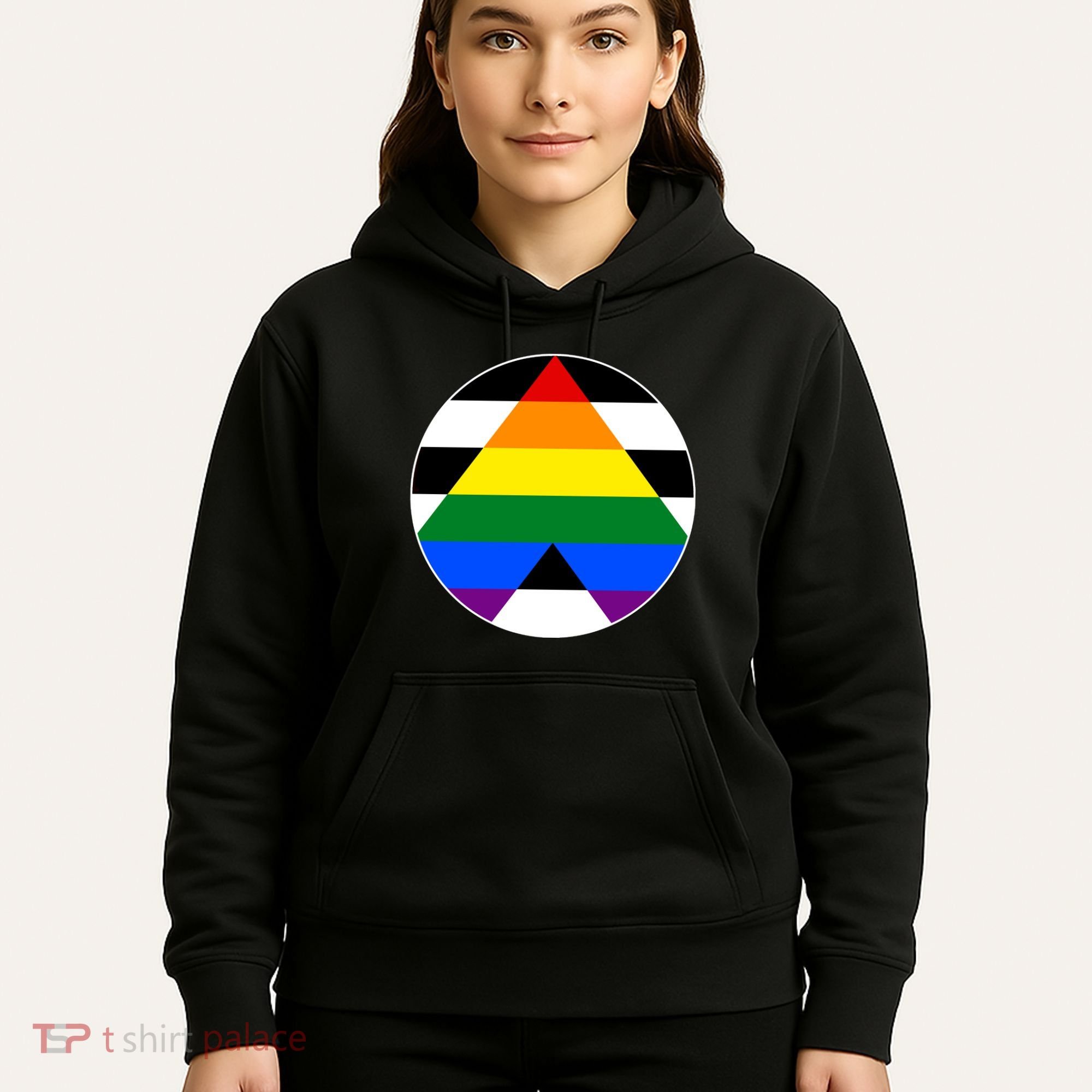 Ally Flag Circle Pyramid Pride Hoodie