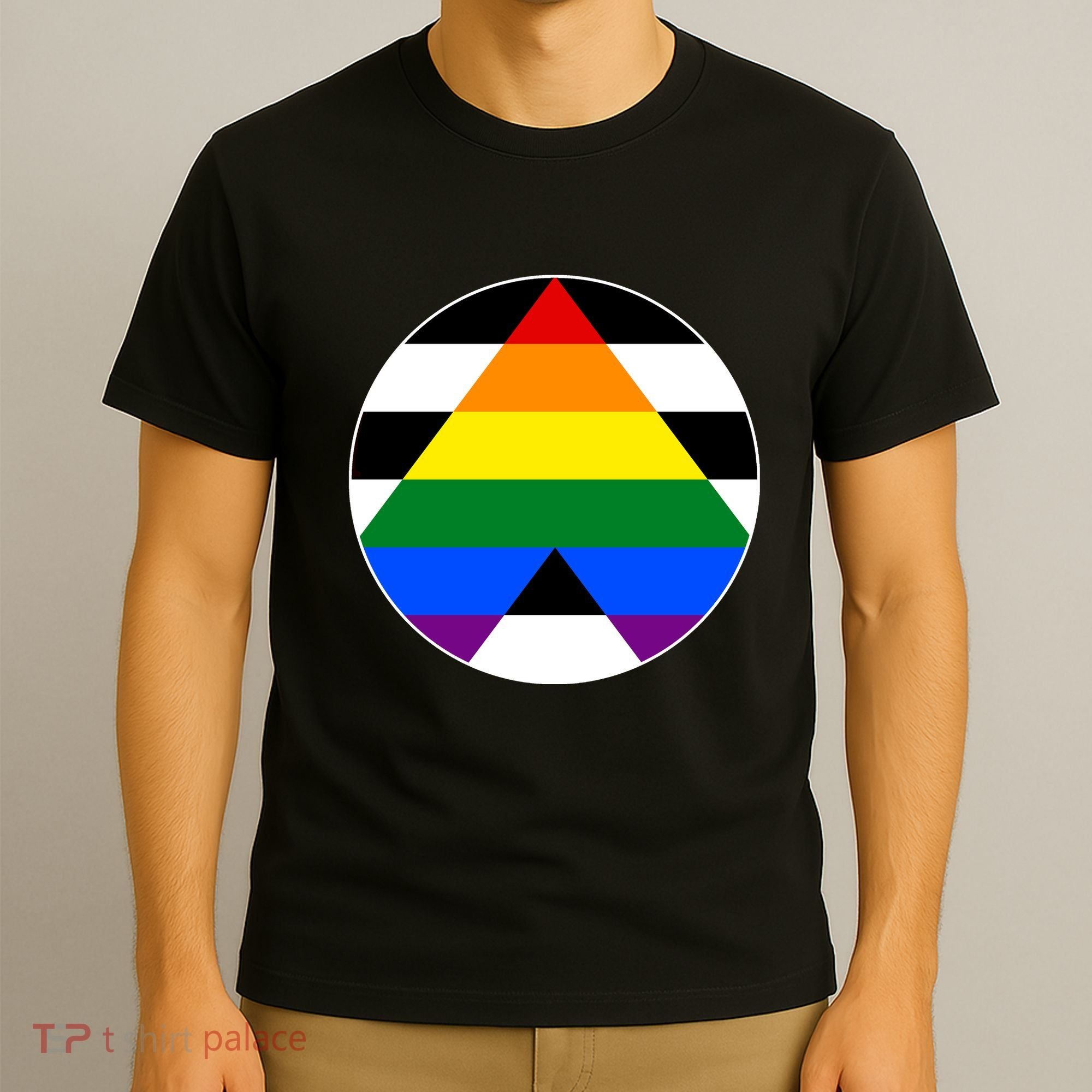 Ally Flag Circle Pyramid Pride T-Shirt