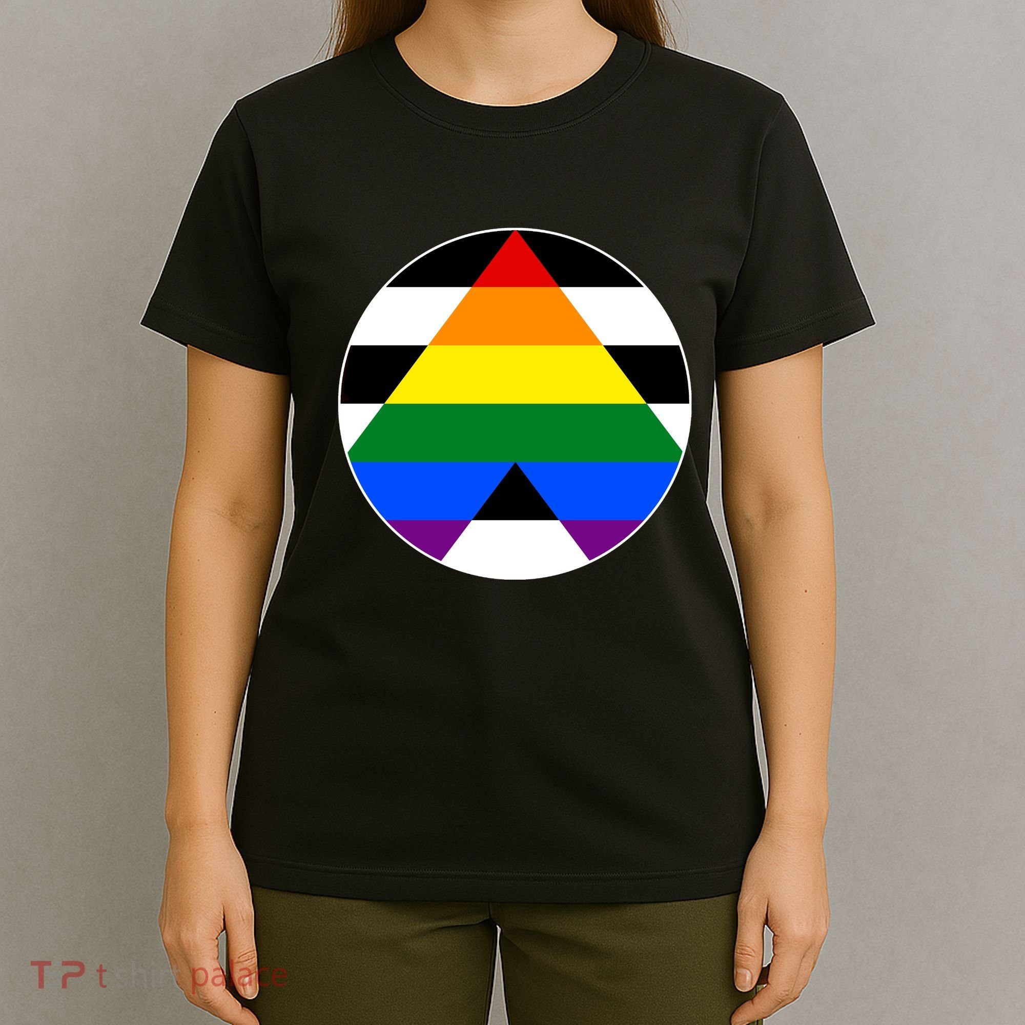Ally Flag Circle Pyramid Pride T-Shirt