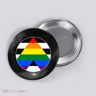 Ally Flag Circle Pyramid Pride Button