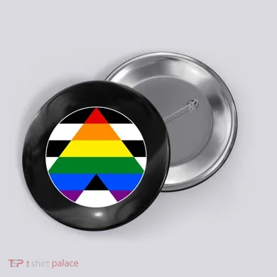 Ally Flag Circle Pyramid Pride Button