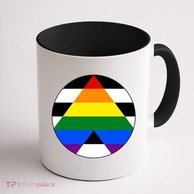Ally Flag Circle Pyramid Pride Coffee Mug back