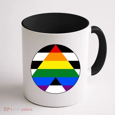 Ally Flag Circle Pyramid Pride Coffee Mug back