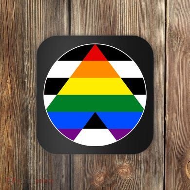 Ally Flag Circle Pyramid Pride Coaster