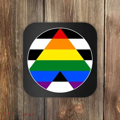 Ally Flag Circle Pyramid Pride Coaster