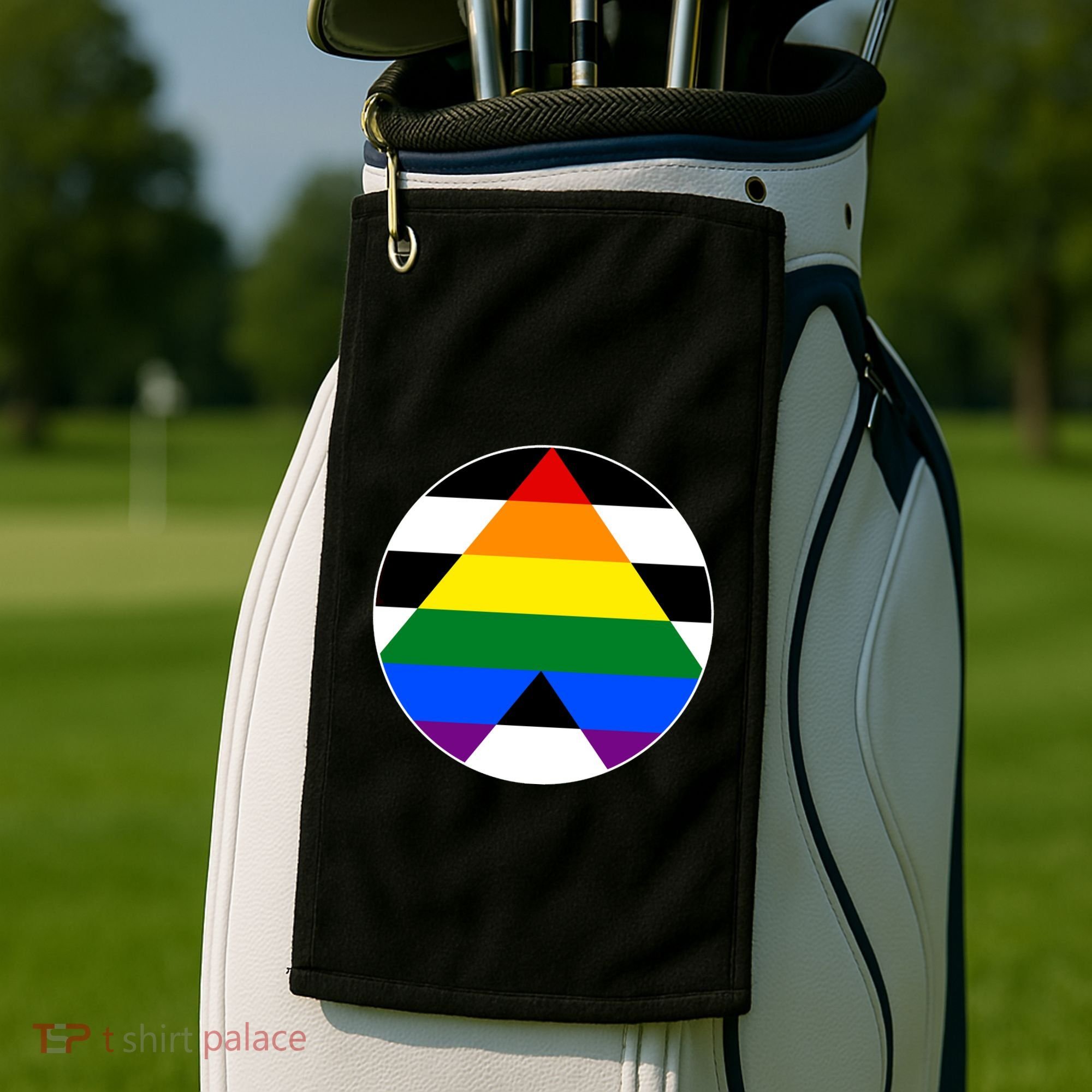 Ally Flag Circle Pyramid Pride Golf Towel