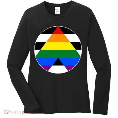 Ally Flag Circle Pyramid Pride Women's Long Sleeve Shirt