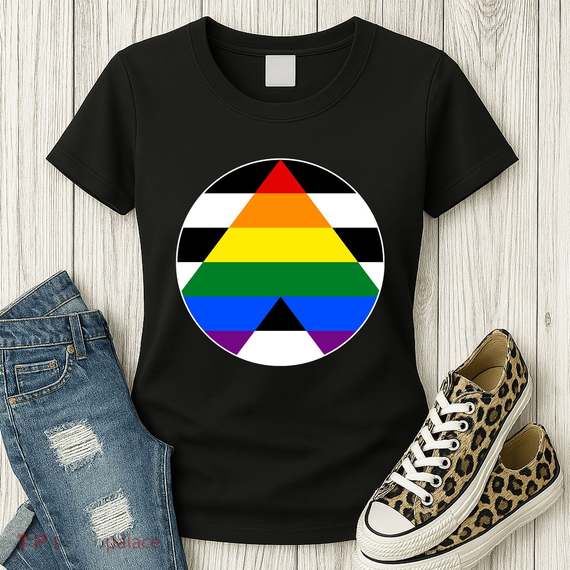 Ally Flag Circle Pyramid Pride Women's T-Shirt