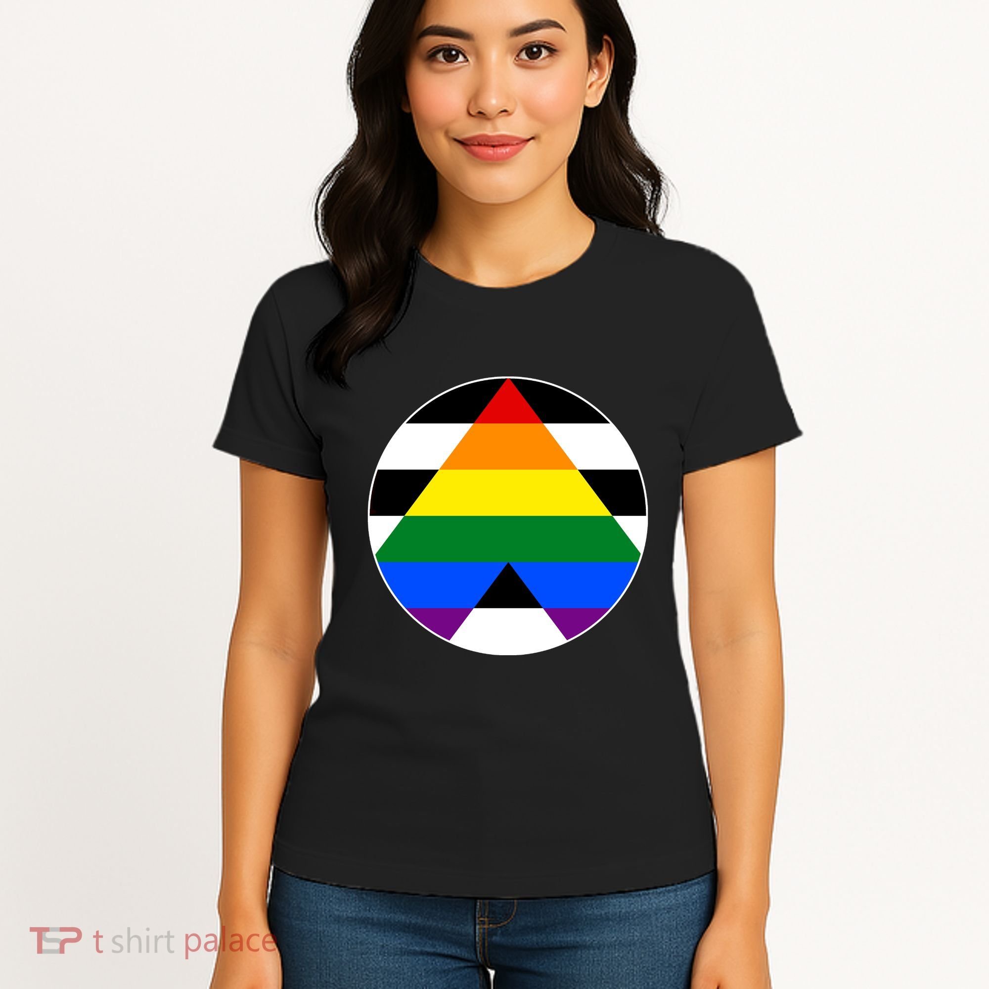 Ally Flag Circle Pyramid Pride Women's T-Shirt
