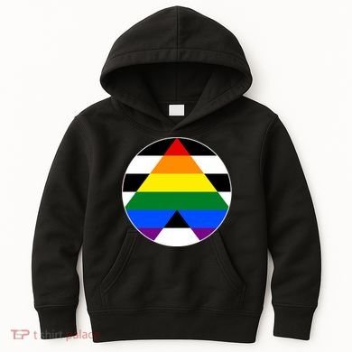Ally Flag Circle Pyramid Pride Kids Hoodie