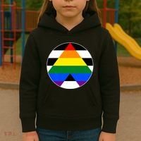 Ally Flag Circle Pyramid Pride Kids Hoodie thumb 3