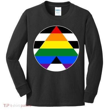 Ally Flag Circle Pyramid Pride Kids Long Sleeve Shirt