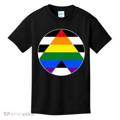 Ally Flag Circle Pyramid Pride Kids T-Shirt