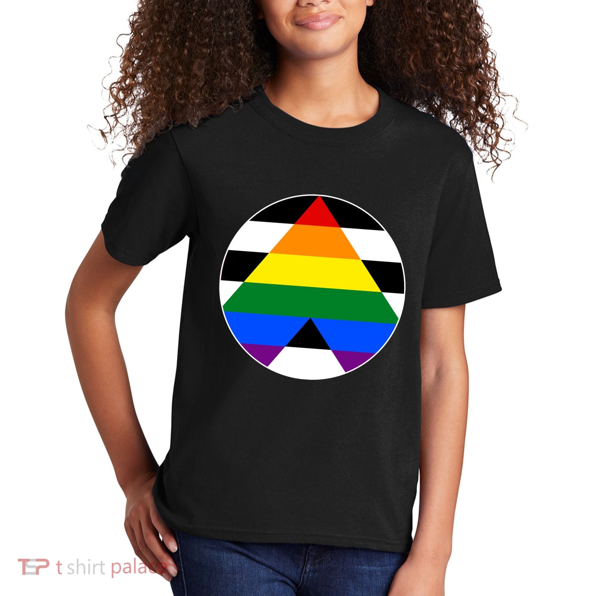 Ally Flag Circle Pyramid Pride Kids T-Shirt