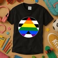 Ally Flag Circle Pyramid Pride Kids T-Shirt thumb 3