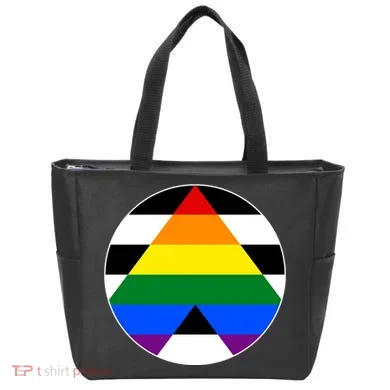 Ally Flag Circle Pyramid Pride Tote Bag