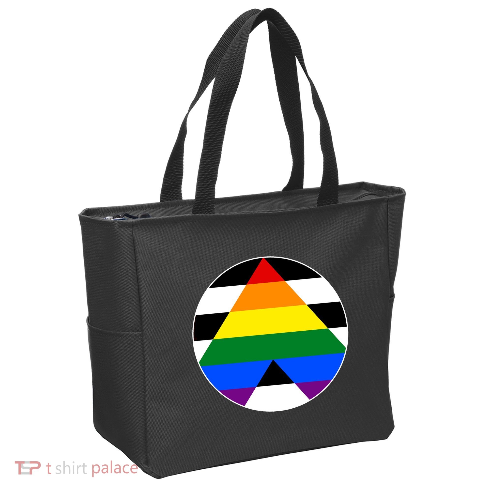 Ally Flag Circle Pyramid Pride Tote Bag