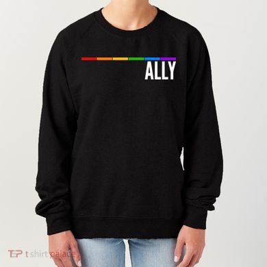 Ally LGBT Support Rainbow Thin Line Women's Sweatshirt