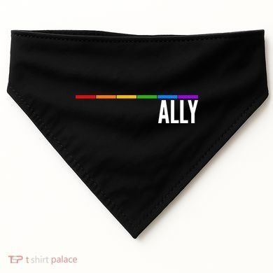 Ally LGBT Support Rainbow Thin Line USA-Made Doggie Bandana