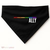Ally LGBT Support Rainbow Thin Line USA-Made Doggie Bandana thumb 0