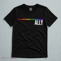 Ally LGBT Support Rainbow Thin Line T-Shirt thumb 5