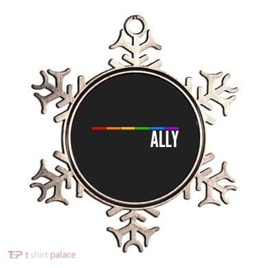 Ally LGBT Support Rainbow Thin Line Ornament