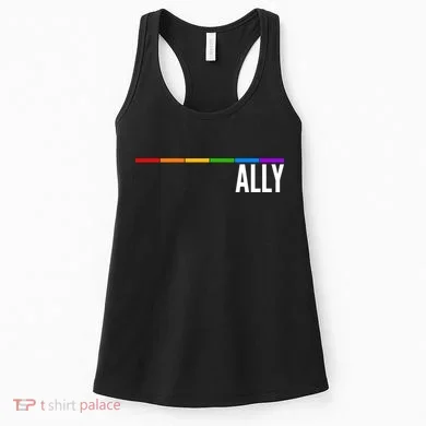 Ally LGBT Support Rainbow Thin Line Women's Tank Top