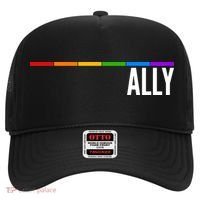 Ally LGBT Support Rainbow Thin Line Hat thumb 0