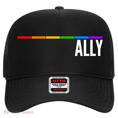 Ally LGBT Support Rainbow Thin Line Hat