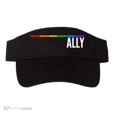 Ally LGBT Support Rainbow Thin Line Visor