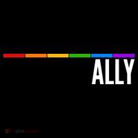 Ally LGBT Support Rainbow Thin Line Kids Sweatshirt thumb 2