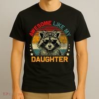 Awesome Like My Daughter Retro Funny Father's Day Dad  T-Shirt thumb 3