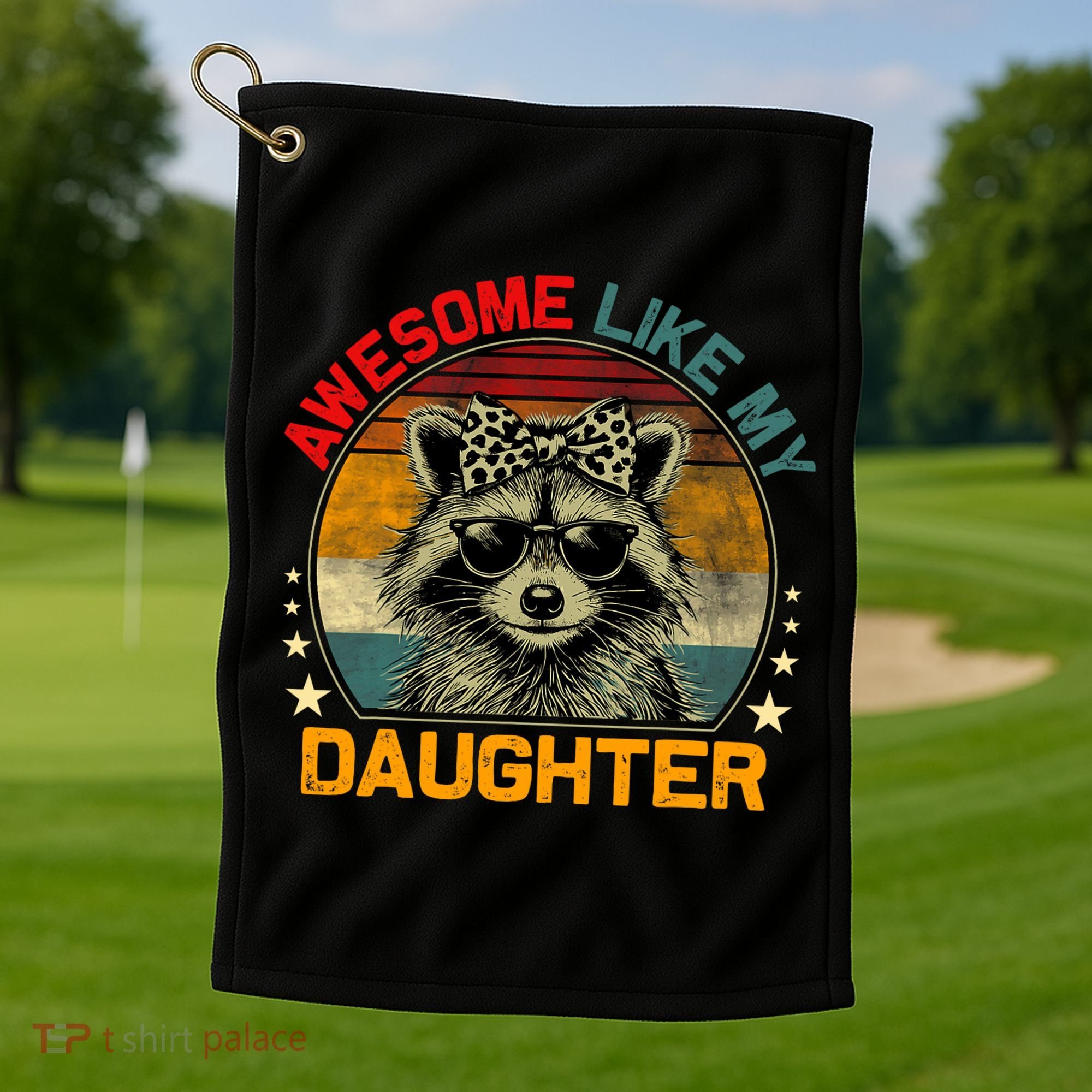 Awesome Like My Daughter Retro Funny Father's Day Dad  Golf Towel