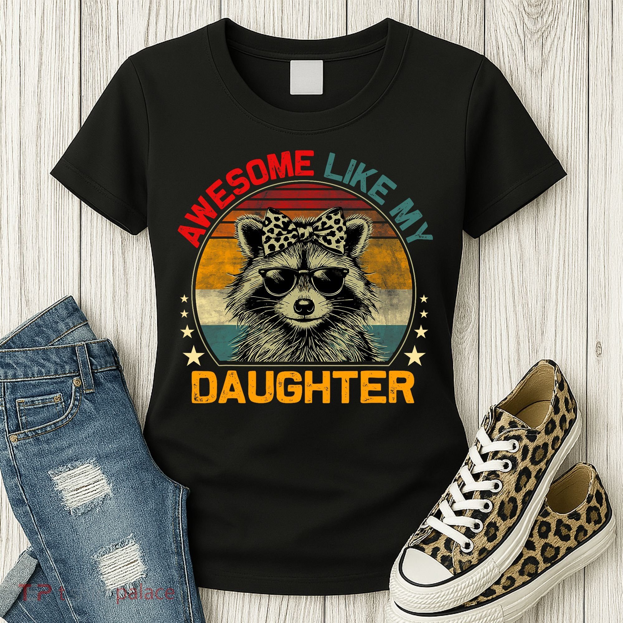 Awesome Like My Daughter Retro Funny Father's Day Dad  Women's T-Shirt
