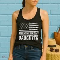Awesome Like My Daughter Gifts Funny Fathers Day Dad Women's Tank Top thumb 2