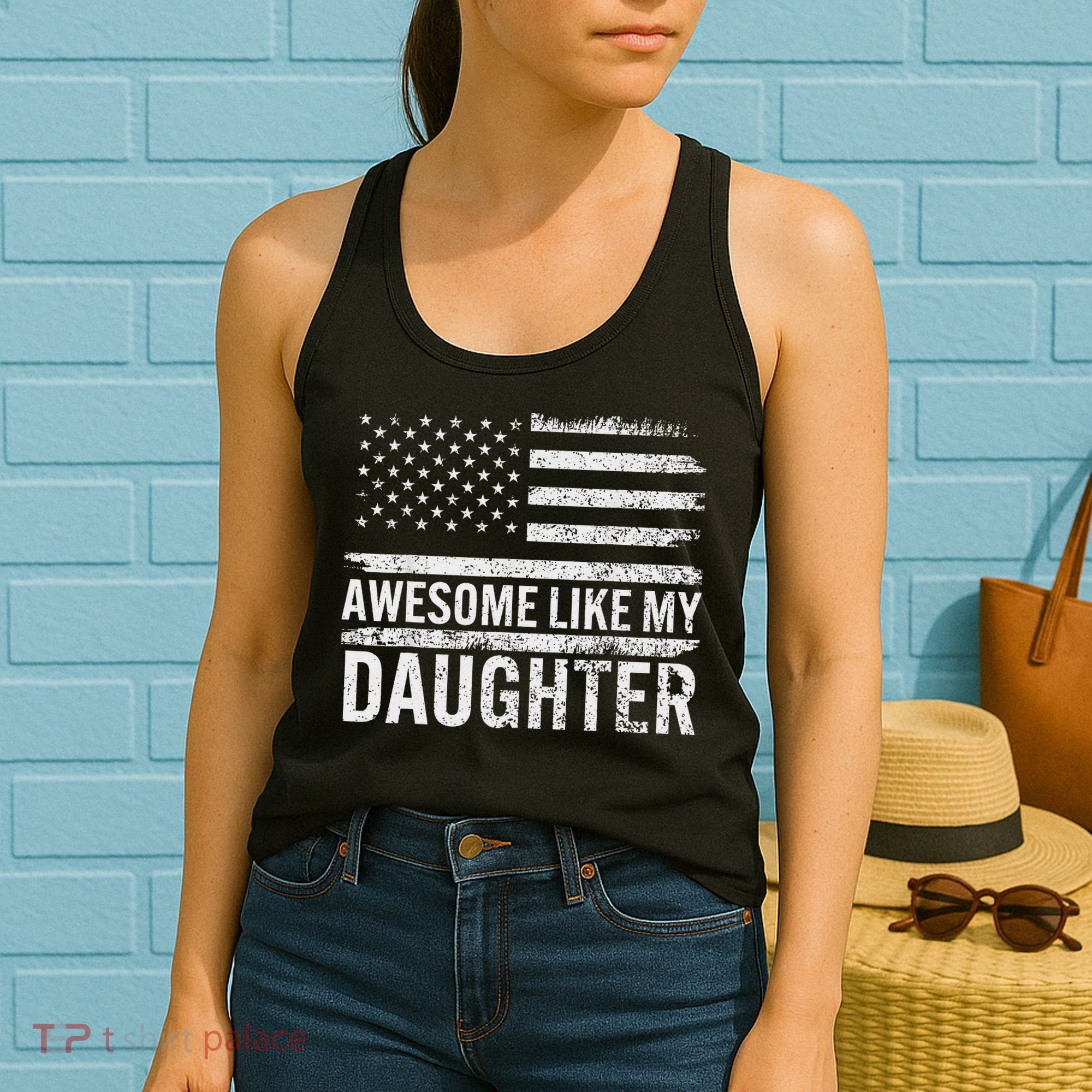 Awesome Like My Daughter Gifts Funny Fathers Day Dad Women's Tank Top