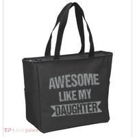 Awesome Like My Daughter Funny Mothers Fathers Day Mom Dad Tote Bag thumb 2