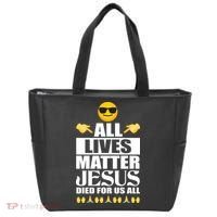 All Lives Matter Jesus Died For Us All Emoji Tote Bag thumb 0