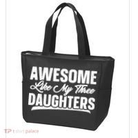 Awesome Like My Three Daughters Gift Funny Fathers Day Tote Bag thumb 3