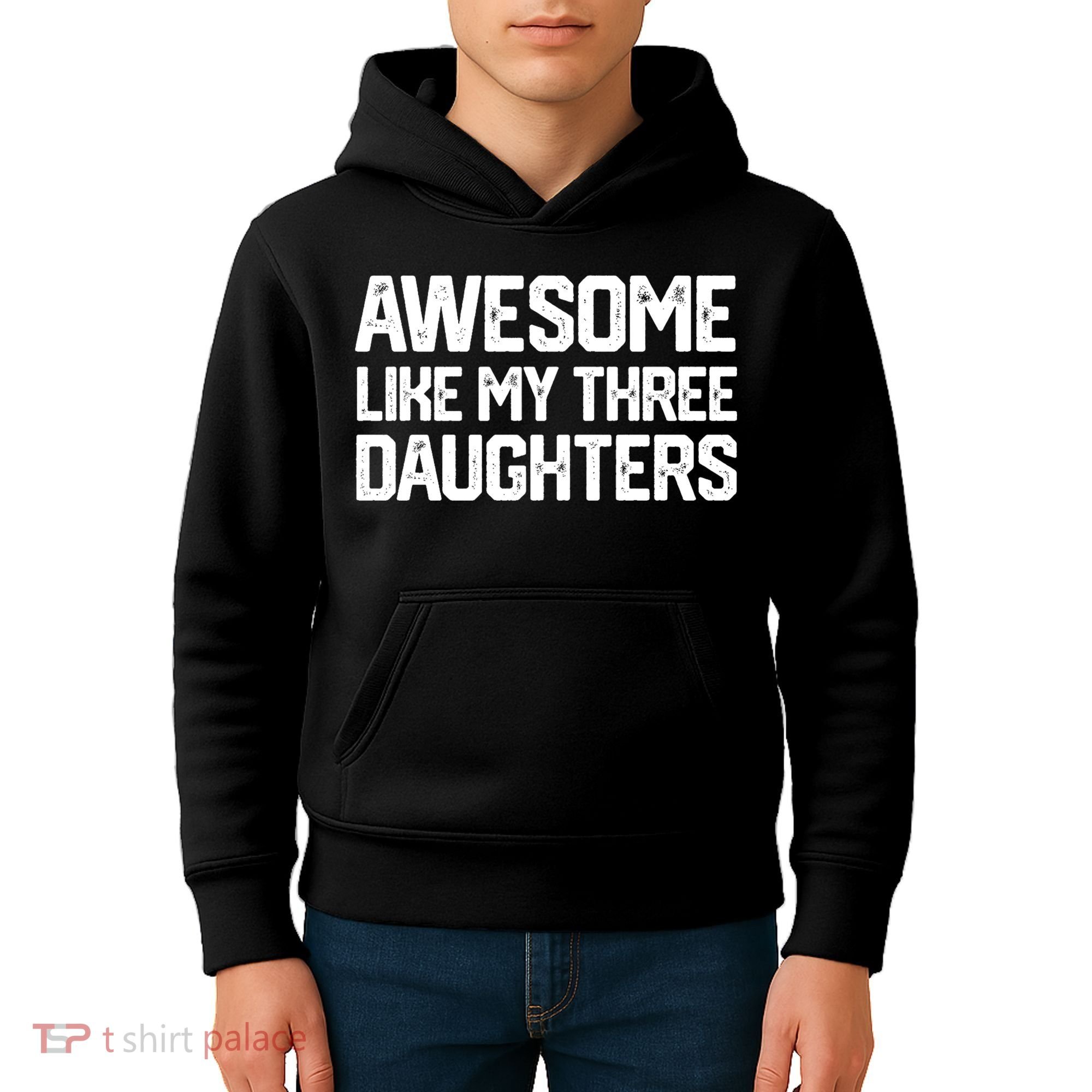 Awesome Like My Three Daughters FatherS Day Kids Hoodie