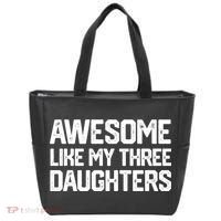 Awesome Like My Three Daughters FatherS Day Tote Bag thumb 0