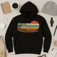 Awesome Like My Daughter Retro Funny Dad Fathers Day Hoodie thumb 3