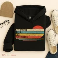 Awesome Like My Daughter Retro Funny Dad Fathers Day Hoodie thumb 4