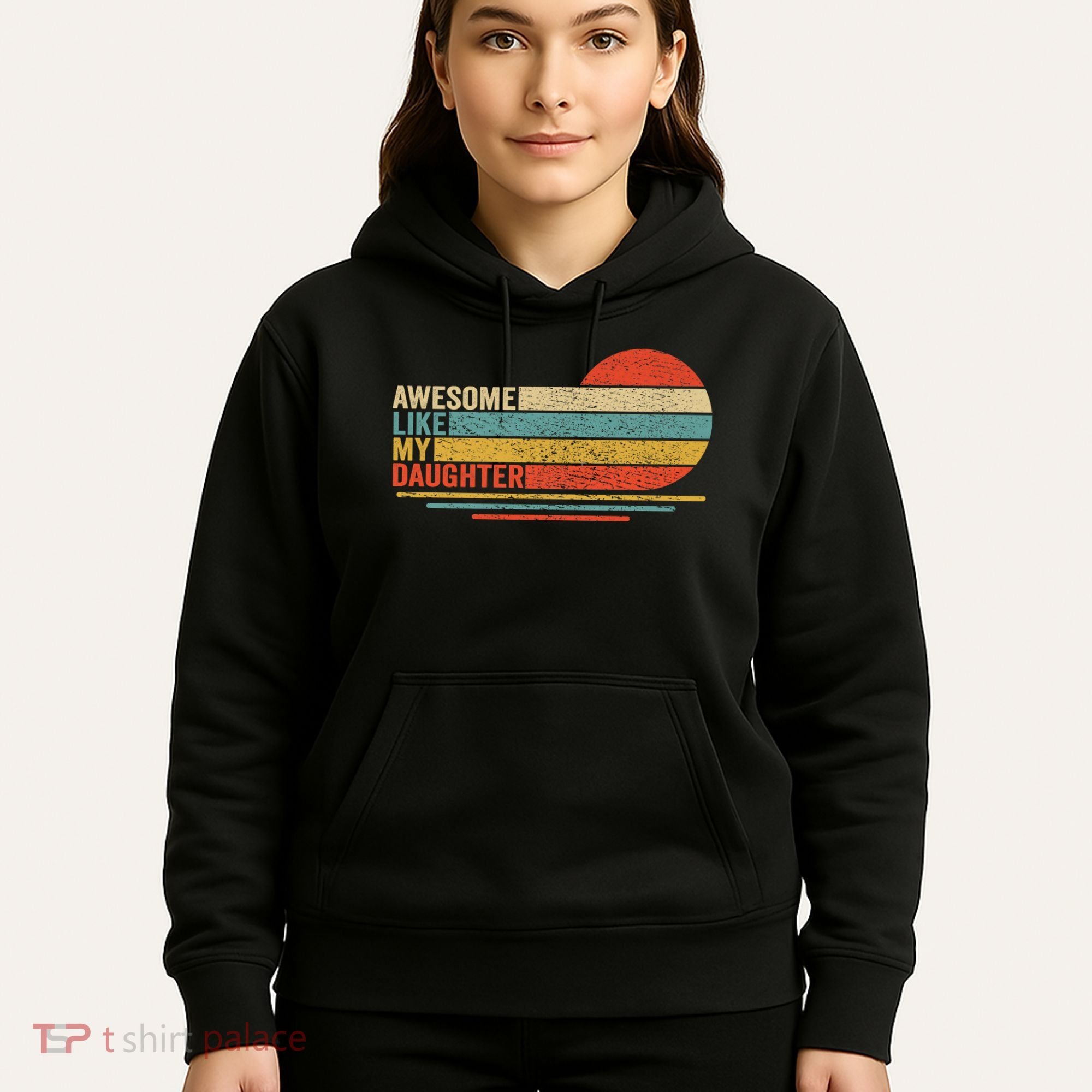 Awesome Like My Daughter Retro Funny Dad Fathers Day Hoodie