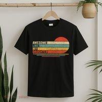 Awesome Like My Daughter Retro Funny Dad Fathers Day T-Shirt thumb 2