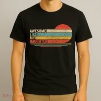 Awesome Like My Daughter Retro Funny Dad Fathers Day T-Shirt thumb 3